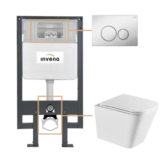 Invena ZESTAW PODTYNKOWY WC FLORINA Z PRZYCISKIEM 604...