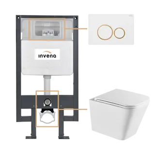 Invena ZESTAW PODTYNKOWY WC FLORINA Z PRZYCISKIEM 604...