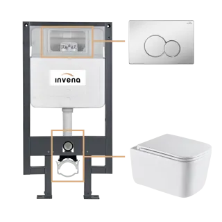 Invena ZESTAW PODTYNKOWY WC MALAGA Z PRZYCISKIEM 601...