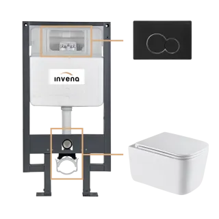 Invena ZESTAW PODTYNKOWY WC MALAGA Z PRZYCISKIEM 601...