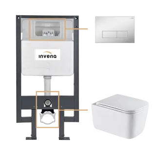Invena ZESTAW PODTYNKOWY WC MALAGA Z PRZYCISKIEM 603...