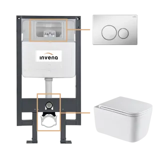Invena ZESTAW PODTYNKOWY WC MALAGA Z PRZYCISKIEM 604...