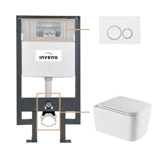 Invena ZESTAW PODTYNKOWY WC MALAGA Z PRZYCISKIEM 604...