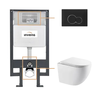 Invena ZESTAW PODTYNKOWY WC ASTRI Z PRZYCISKIEM 601...