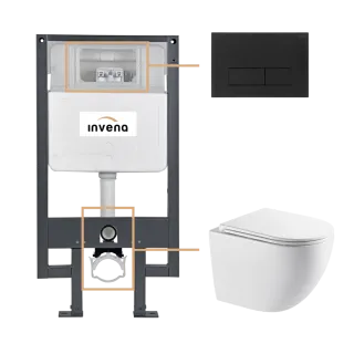 Invena ZESTAW PODTYNKOWY WC ASTRI Z PRZYCISKIEM 603...