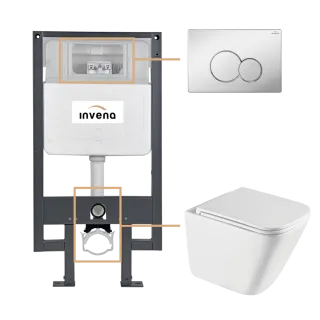 Invena ZESTAW PODTYNKOWY WC PATRAS Z PRZYCISKIEM 601...