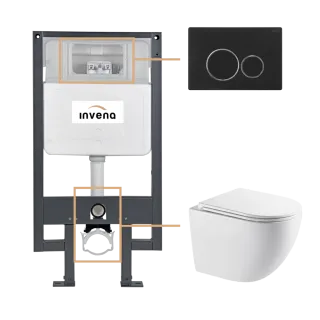 Invena ZESTAW PODTYNKOWY WC ASTRI Z PRZYCISKIEM 604...