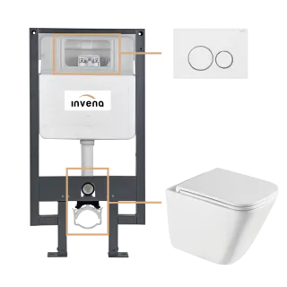 Invena ZESTAW PODTYNKOWY WC PATRAS Z PRZYCISKIEM 604...