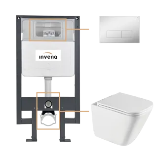 Invena ZESTAW PODTYNKOWY WC PATRAS Z PRZYCISKIEM 603...