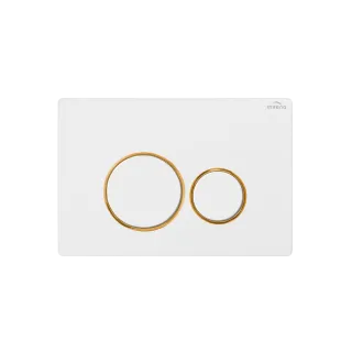 Invena ZESTAW PODTYNKOWY WC PATRAS Z PRZYCISKIEM 604 BIAŁY-ZŁOTY CK-97-043