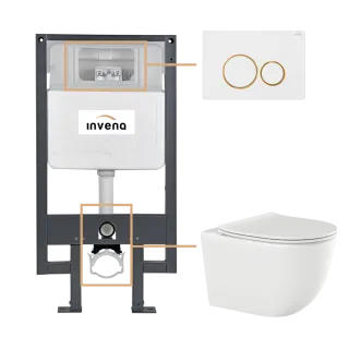 Invena ZESTAW PODTYNKOWY WC TINOS Z PRZYCISKIEM 604...