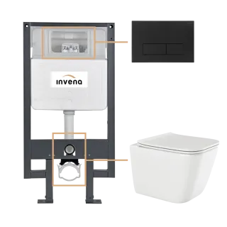 Invena ZESTAW PODTYNKOWY WC PAROS Z PRZYCISKIEM 603...