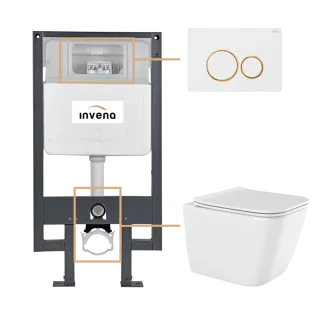 Invena ZESTAW PODTYNKOWY WC PAROS Z PRZYCISKIEM 604...