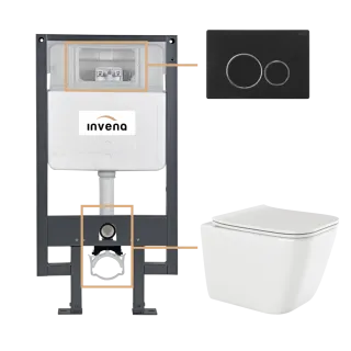 Invena ZESTAW PODTYNKOWY WC PAROS Z PRZYCISKIEM 604...