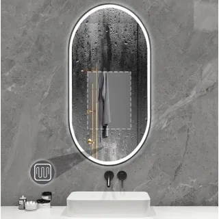 Rea LUSTRO LED OVL BLACK 50X100CM HOM-02505