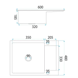 Rea ZLEWOZMYWAK PAUL BRUSH GOLD ZLE-06010
