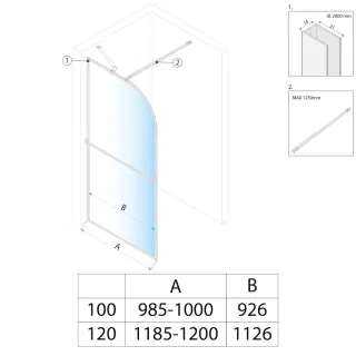 Rea ŚCIANKA PRYSZNICOWA SKY BRUSH GOLD 100 REA-K4330