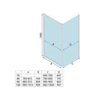 Rea ŚCIANKA PRIMO CHROM 80 REA-K6530