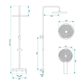 Rea ZESTAW NATRYSKOWY JS-H7023N FOSS CLIF NIKIEL SZCZO REA-P5646