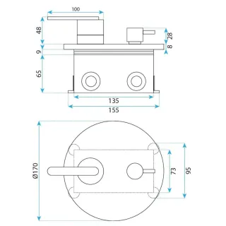 Rea ZESTAW NATRYSKOWY POD JS-1180BRG ONTARIO MIEDŹ SZC REA-P5650