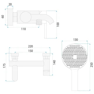 Rea BATERIA WANNOWA FOSTER NIKIEL SZCZOTKOWANY REA-B6326