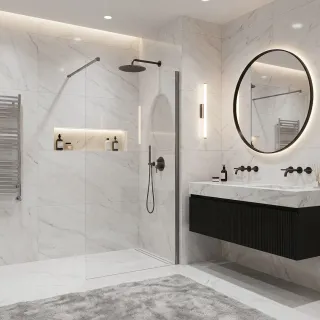 Rea ŚCIANKA PRYSZNICOWA FLEXI 130 cm TRANSPARENT 1/2 REA-K9978