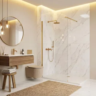 Rea ŚCIANKA PRYSZNICOWA FLEXI 80 cm TRANSPARENT 1/2 REA-K9967