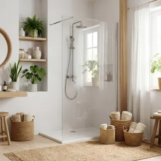 Rea ŚCIANKA PRYSZNICOWA FLEXI 80 cm TRANSPARENT 1/2 REA-K9967