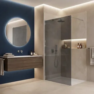 Rea ŚCIANKA PRYSZNICOWA FLEXI 110 cm GREY 1/2 REA-K9983