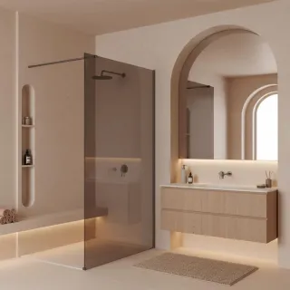 Rea ŚCIANKA PRYSZNICOWA FLEXI 140 cm BROWN 1/2 REA-K9988