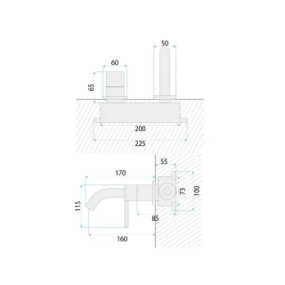 Rea BATERIA UMYWALKOWA PODTY FOSTER NIKIEL SZCZ + BOX REA-B6442
