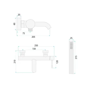 Rea BATERIA WANNOWA LUNGO DIAMOND CHROM REA-B6447