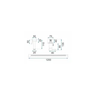 Rea BATERIA BIDETOWA PODTYNKOWA LOOP LUNGO TYTAN REA-B6446