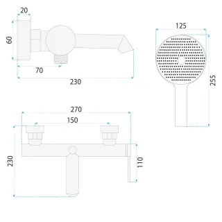 Rea BATERIA WANNOWA JS-A701303BRG FOSS MIEDŹ SZCZO REA-B6891