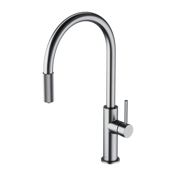 Omnires SWITCH bateria kuchenna z wyciąganą wylewką do podłączenia zestawu filtrującego, nikiel szczotkowany SW9059NI