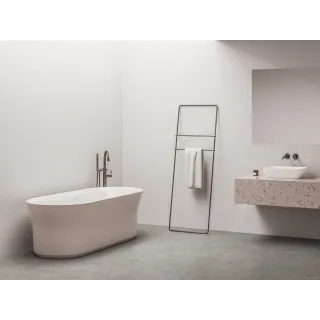 Ravak Wanna Ypsilon 180x80, wolnostojąca, Alabaster Pink/biała, osłona odpływu biała/czarna/chrom XC00100085