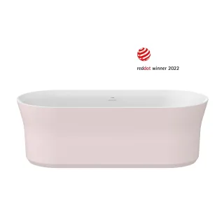 Ravak Wanna Ypsilon 180x80, wolnostojąca, Alabaster Pink/biała, osłona odpływu biała/czarna/chrom XC00100085