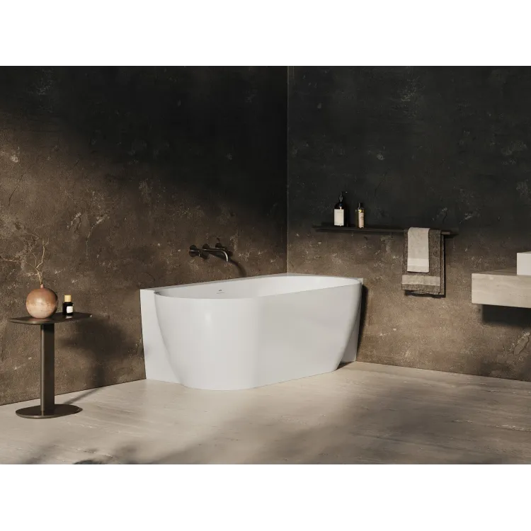 Ravak Wanna Freedom Corner II Tec 175x86 P, wolnostojąca do ściany, biała, osłona odpływu biała/czarna/chrom CC81000000