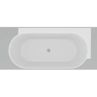 Ravak Wanna Freedom Corner II Tec 175x86 P, wolnostojąca do ściany, biała, osłona odpływu biała/czarna/chrom CC81000000