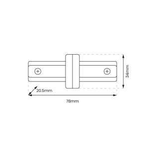 Łącznik Prosty Track Czarny 1-Obwodowy v2.0 ML0708