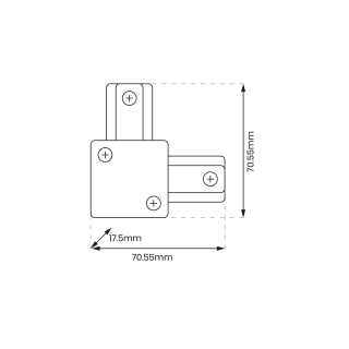 Łącznik L Track Biały 1-Obwodowy v2.0 ML0711