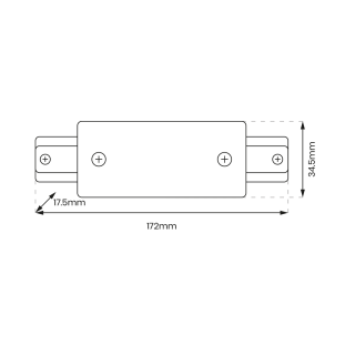 Łącznik Prosty Track Czarny 1-Obwodowy + zasilanie centralne v2.0 ML0714