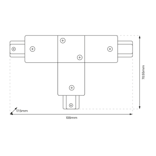 Łącznik T Track Czarny 1-Obwodowy v2.0 ML0712