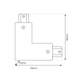 Łącznik L Track Biały 1-Obwodowy + zasilanie centralne v2.0 ML0717