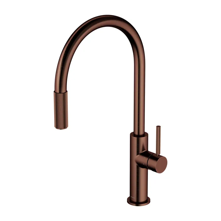 Omnires SWITCH bateria kuchenna z wyciąganą wylewką do podłączenia zestawu filtrującego, miedź antyczna szc SW9059ORB