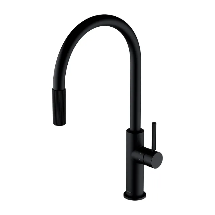 Omnires SWITCH bateria kuchenna z wyciąganą wylewką do podłączenia zestawu filtrującego, czarny mat SW9059BL