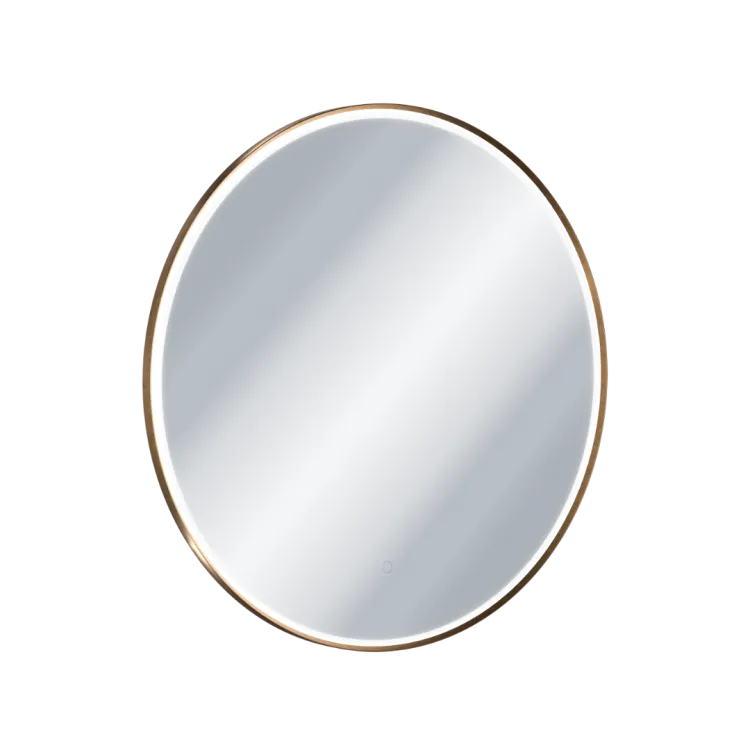 Excellent Corido lustro łazienkowe 80 cm okrągłe oświetlenie LED mata grzewcza, miedziany szczotkowany DOEX.CO080.CB