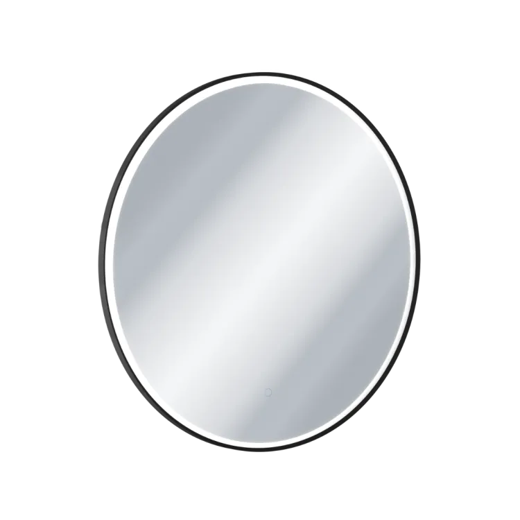 Excellent Corido lustro łazienkowe 80 cm okrągłe oświetlenie LED mata grzewcza, czarny mat DOEX.CO080.BL