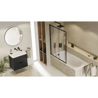 Excellent Corido lustro łazienkowe 80 cm okrągłe oświetlenie LED mata grzewcza, czarny mat DOEX.CO080.BL