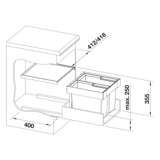 BLANCO FLEXON II 45/2 + pokrywa systemowa 521468